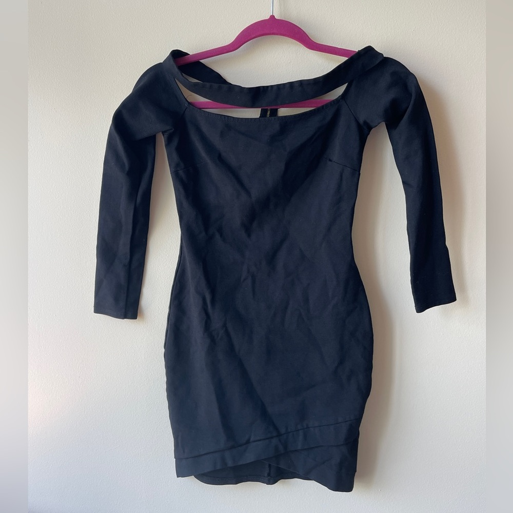 Strapless long sleeve tight dress